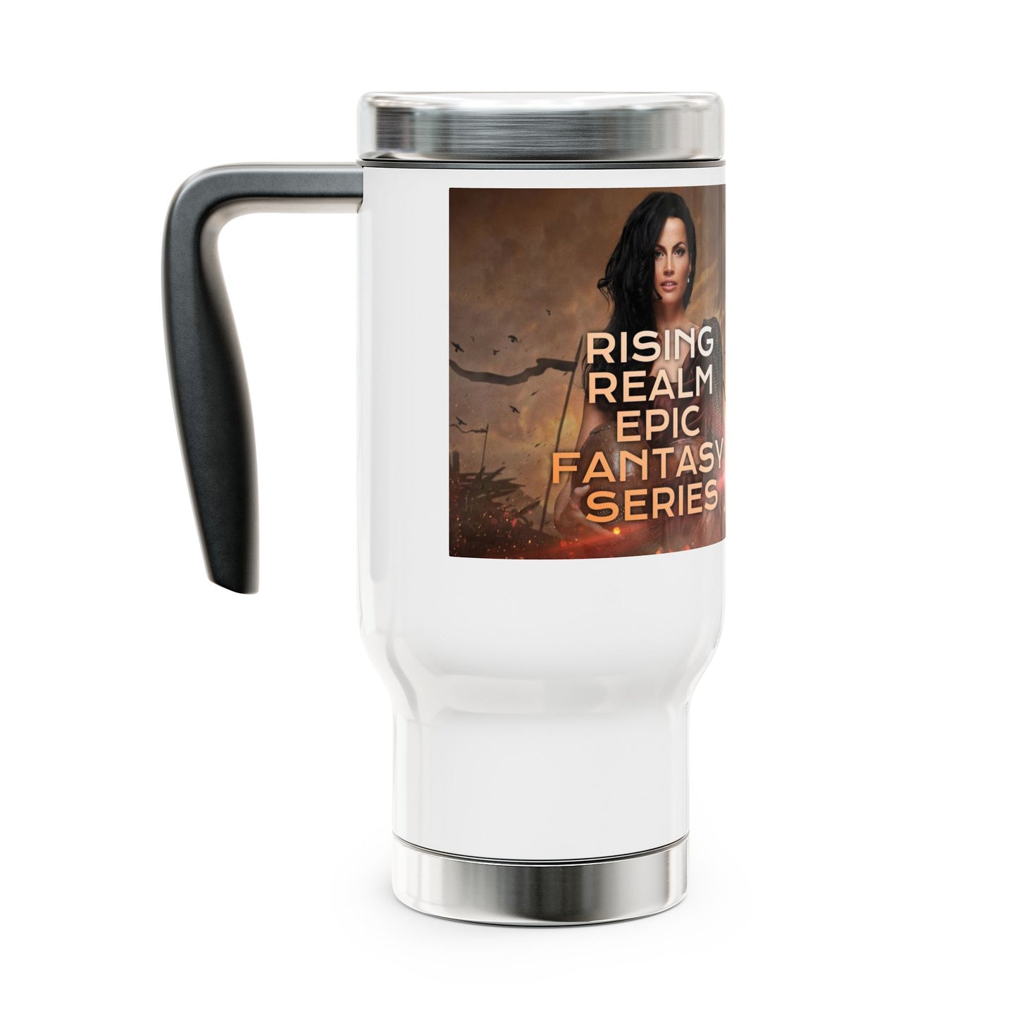 Rising Realm Epic Fantasy Stainless Steel Travel Mug with Handle, 14oz