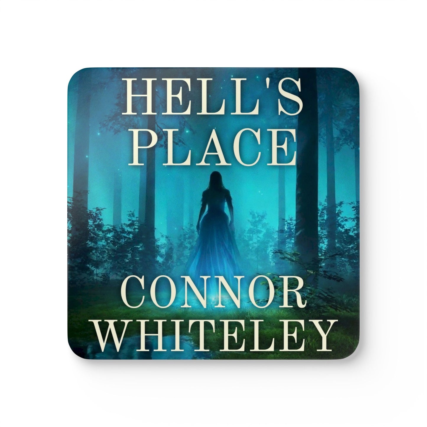 Cork Coaster Set — "Hell's Place" Book Cover Design by Connor Whiteley