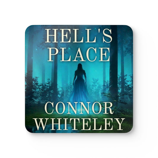 Cork Coaster Set — "Hell's Place" Book Cover Design by Connor Whiteley